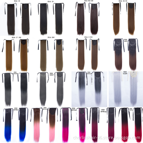 Best Selling Wholesale Chorliss Natural Color For Women Long Straight Top Quality Virgin Japanese Synthetic Fiber Ponytails